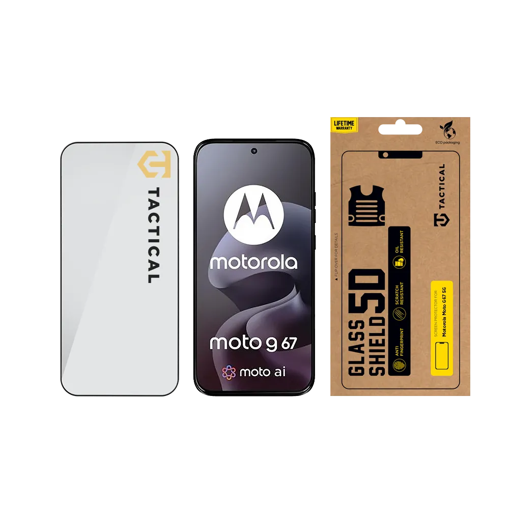 Tactical Glass Shield 5D for Motorola Moto G67 5G Black 