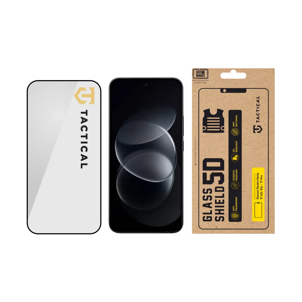 Tactical Glass Shield 5D for Xiaomi Redmi Note 17 4G/5G / 17 Pro 5G Black